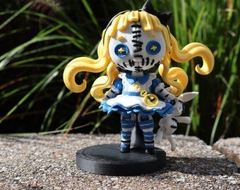 Alice in Wonderland Creepy Doll: 3D Print Articulated Goth Decor