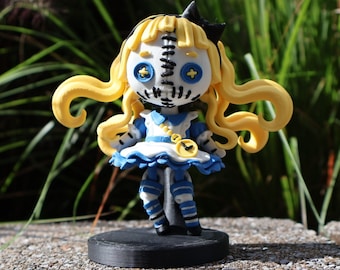 Alice in Wonderland Creepy Doll: 3D Print Articulated Goth Decor