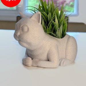 Cat Planter, Sleepy Cat Planter, Cat Lover Gift Idea, Animal Planter, Cute Kitten Planter, Cat Decor, Cat Mom, Succulent Planter, Kitten