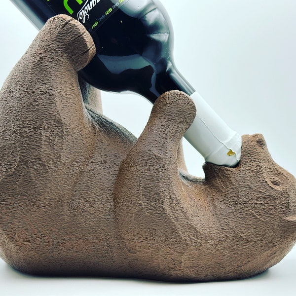 Bear Wine Bottle Holder Decor - Wine Bottle holder Display - Office Decor - Decor Gift Ideas - Unique Bottle Holder