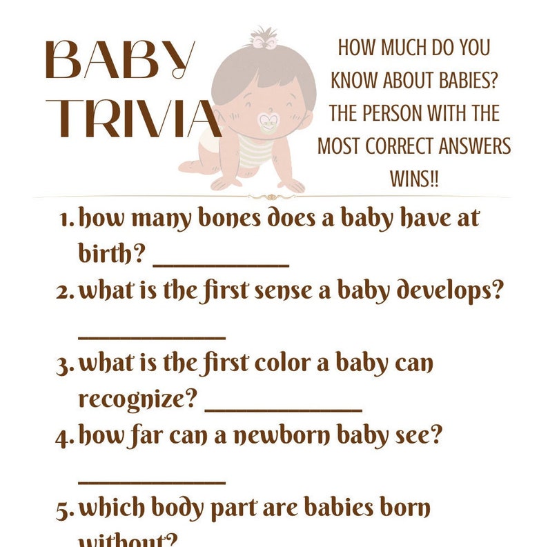 BABY GAMES for Baby Shower Etsy