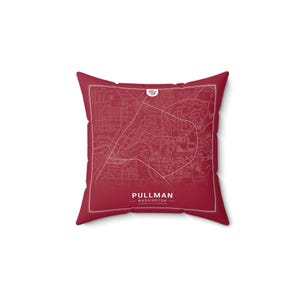 Pullman City Map Throw Pillow