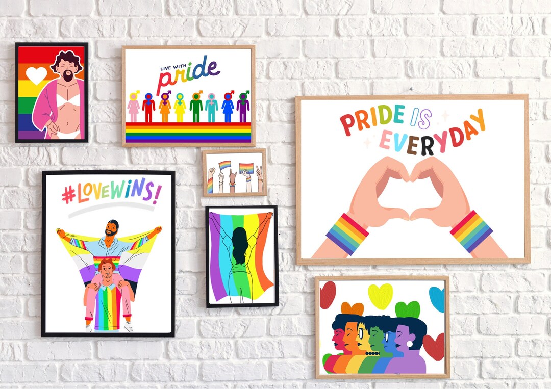 Pride Printables LGBTQIA Wall Art Rainbow Print Gay Digital - Etsy