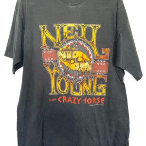 Vintage Neil Young Tee Neil Young Crazy Horse Concert Shirt 1990s