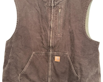 Carhartt Vest Sherpa Lined Canvas Vest V33 Carhartt Workwear