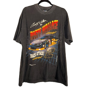 Vintage Rusty Wallace Shirt NASCAR Graphic Tee 1990s