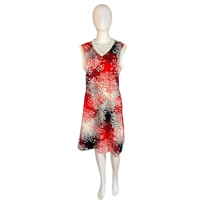 Vintage 1970s Color Block Dress Sleeveless Geometric Block