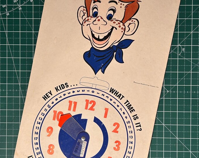1970s Vintage Howdy Doody Time Teacher Clock National Broadcasting Vtg