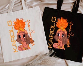 Bolso tote Karol G, bolso de algodón personalizado Tropicoqueta