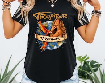 Camiseta de la gira Tropicoqueta de Karol G, merchandising de conciertos para fans de KG