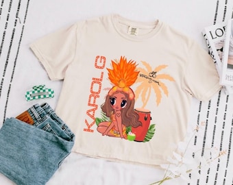 Camiseta corta Tropicoqueta de Karol G, Merchandising de verano, KG Era 2025