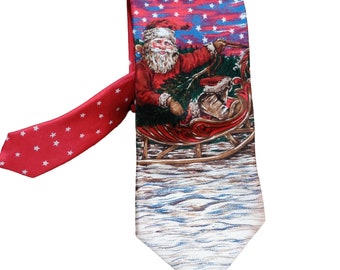 Vintage Camebitle Classics Krawatte Weihnachtsmann Weihnachten Seidenkrawatte Mervyns