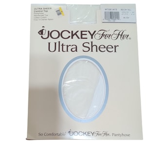 Jockey For Her M-T Ultra Sheer Control Top Pantyhose Antique White Vintage 90s