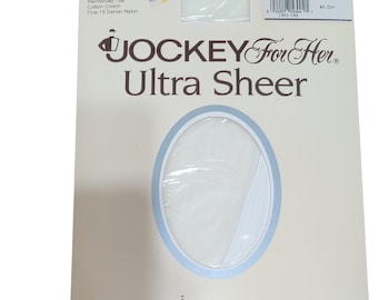 Jockey For Her M-T Ultra Sheer Control Top Rajstopy Antyczna biel Vintage Lata 90.