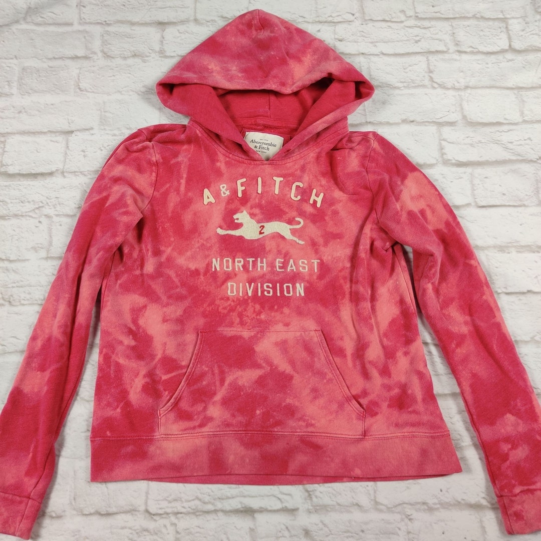 Abercrombie Fitch Hoodie Sweatshirt Custom Upcycled Reverse Tie Dye Pink Sz M Etsy
