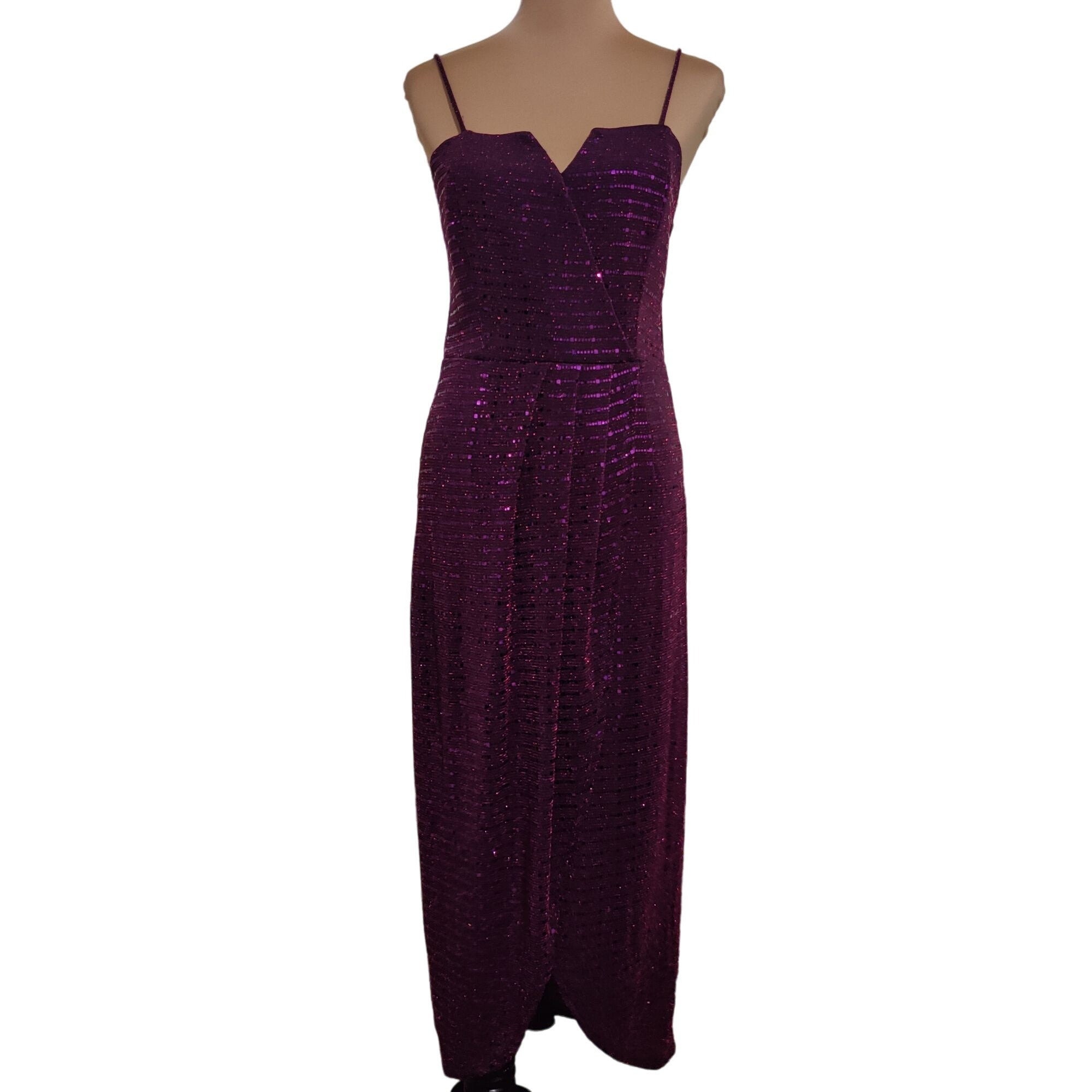 princess polly baby blue dress Vintage Alexa B Nites Womens Dress Sequined Spaghetti Strap 90s Y2K Purple  Sz 10