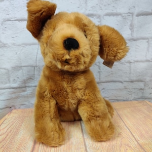 Vintage Russ Banjo sitting puppy large dog golden retriever plush stuffed toy