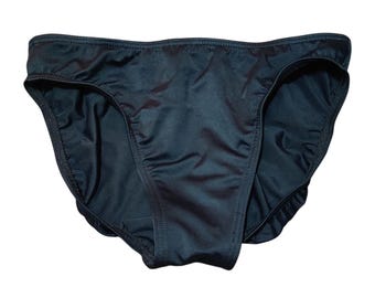 Suits Me zwembroekje maat S, zwart, hoog uitgesneden, vintage Jantzen, volledige dekking.