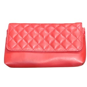 Lofthouse Vintage Rot Gesteppte Clutch Geldbörse Quaste Zip Schlüsselring Brieftasche Set Retro