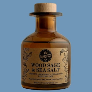 Handmade Wood Sage & Sea Salt Reed Diffuser | Home Fragrance | Scented Reed Diffuser | Vegan Home Decor | Housewarming Gift | Eco Friendly G