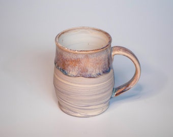 Lavender Swirl Mug, Marbled Ceramic Mug, Handmade Pottery