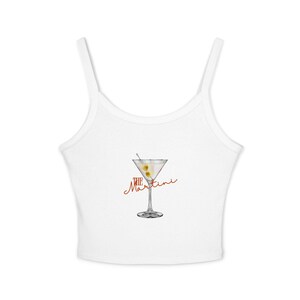 Martini Damen Spaghetti Strap Cocktail Tank Top, Sommer Vibes, Party Wear, Freizeitkleidung, Drink-Liebhaber-Geschenk, Geburtstagsfeier Top