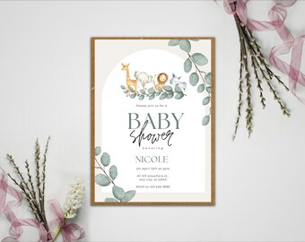 Safari Baby Shower Invitation - Etsy