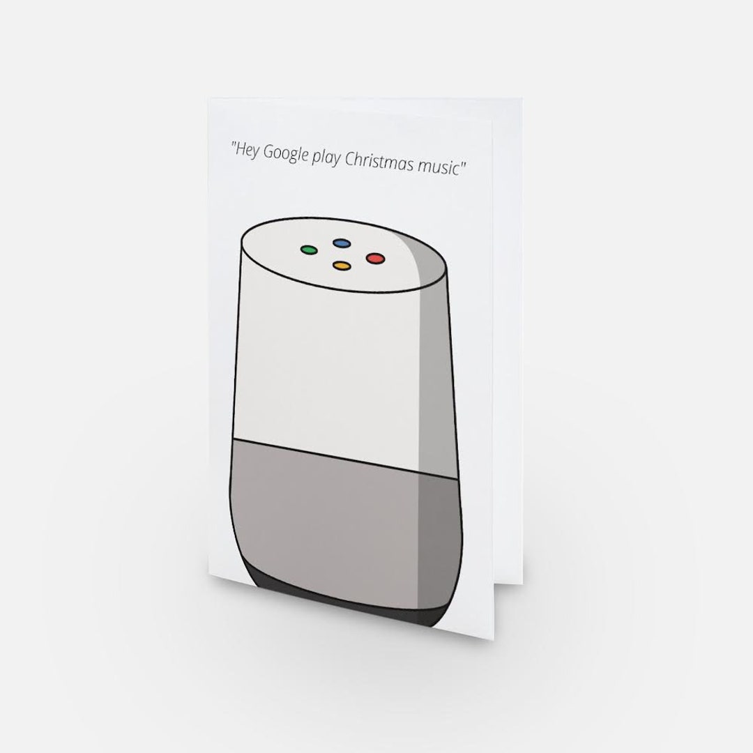 Funny Google Home Christmas Card Etsy