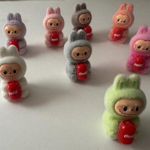 LaBubu 3D Figure Pen Topper/Charm Colorful Soda Bottles & Cans