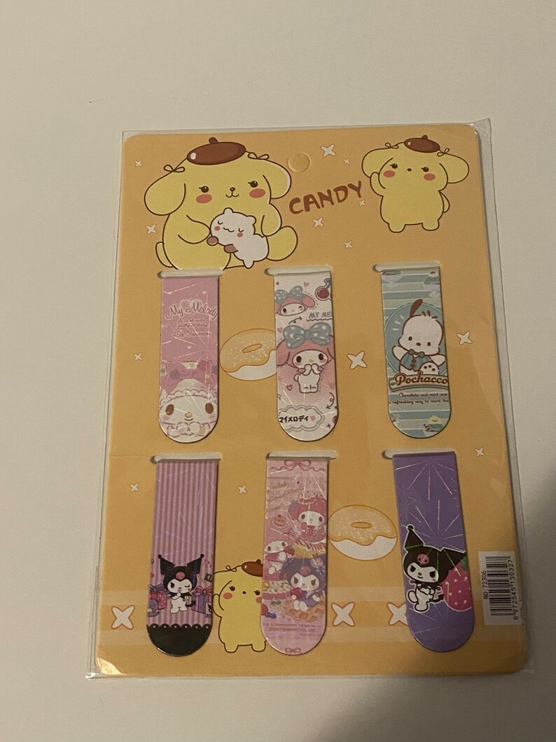 Kawaii Sanrio Magnetic 6 Pack Bookmarks - Etsy