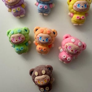 LaBuBu Teddy Bear Fuzzy/Flocked 3D Figure Charm