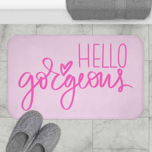 Hello Bath Mat Etsy