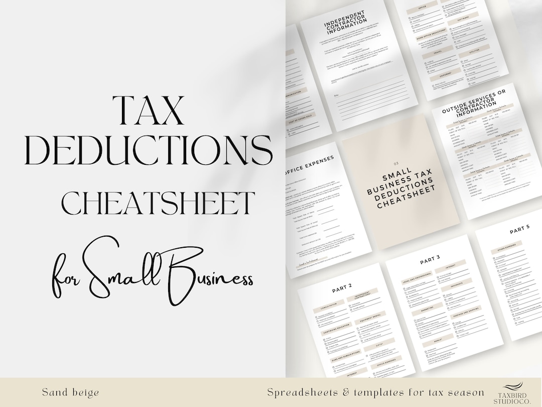 Small Business Tax Deductions Cheat Sheet Tax Deductions Item - Etsy