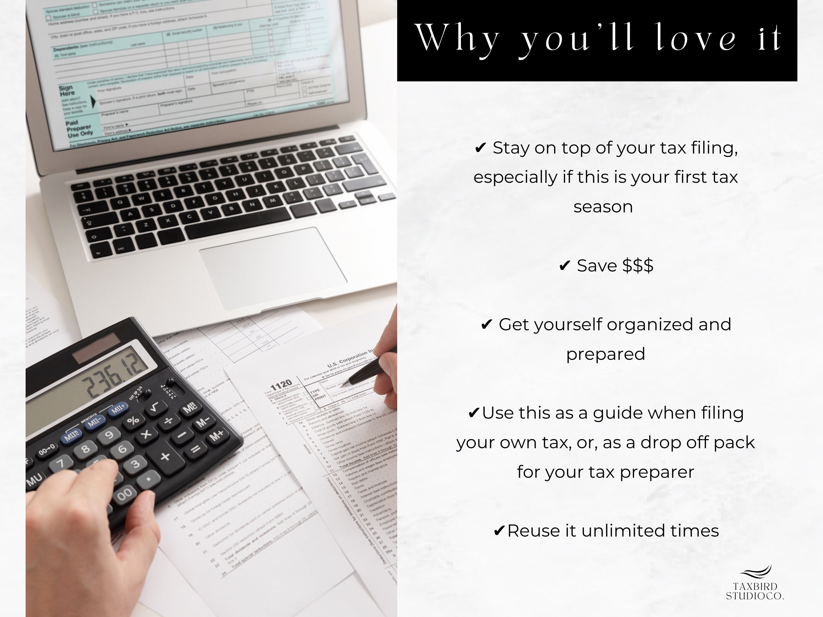 Small Business Tax Return Workbook With Tax Preparation - Etsy