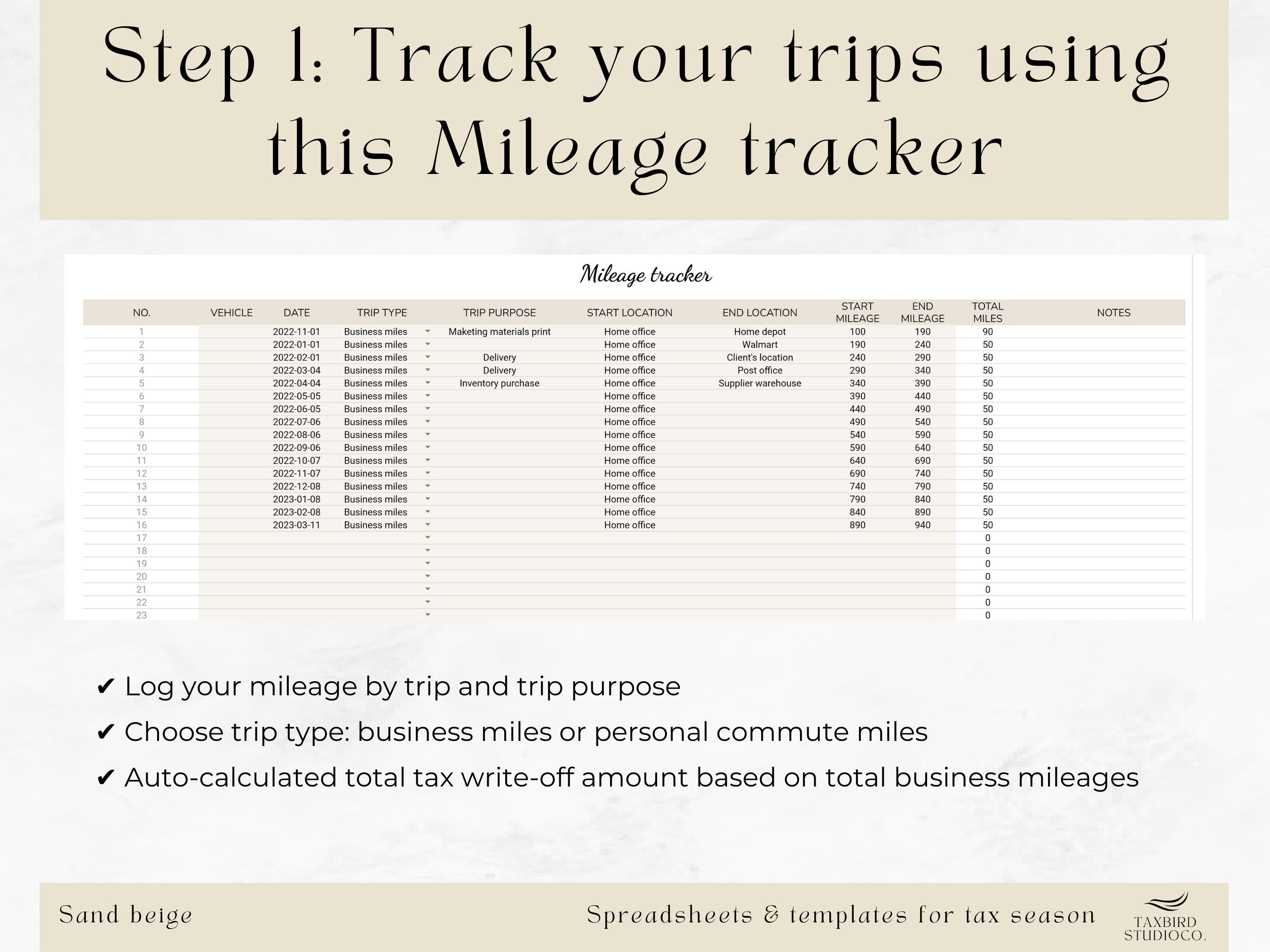 Business Mileage Tracker & Auto Mileage Expense Deduction Calculator