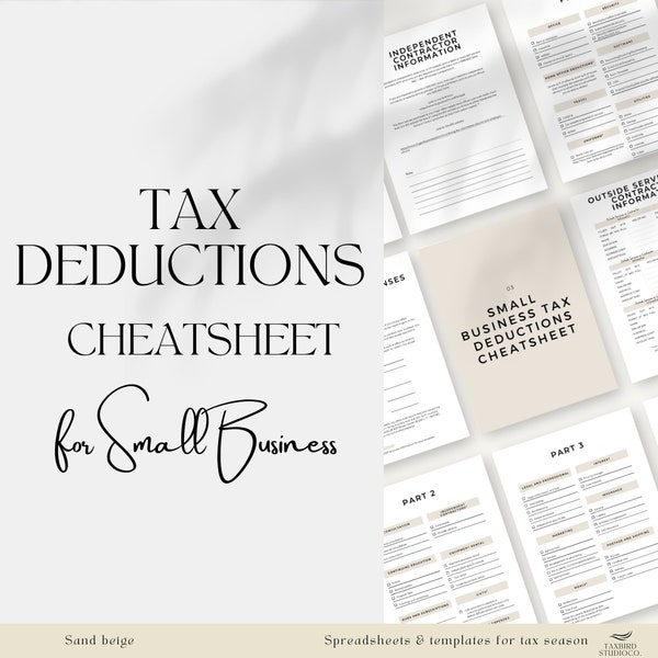 Small Business Tax Deductions Cheat Sheet - Etsy