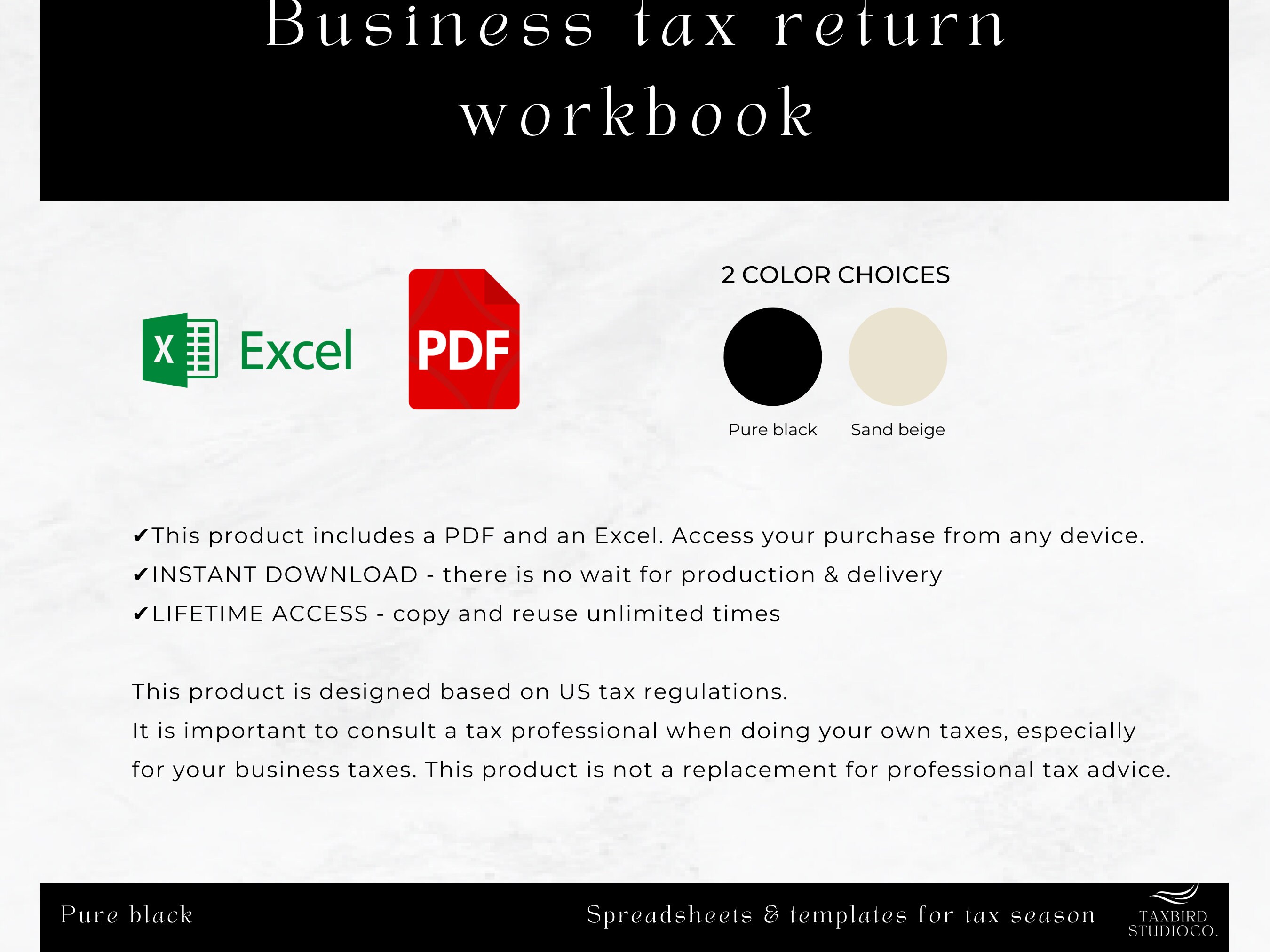 Small Business Tax Return Workbook With Tax Preparation - Etsy