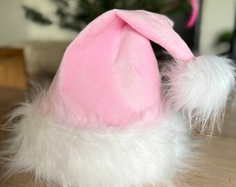 Pink Santa hat, barbie, baby pink Santa hat