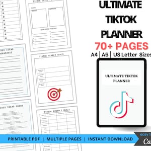 TikTok Planner | Social Media Planner | Business Planner | Social Media Tracker | Content Planner | Printable Tiktok Planner |Tiktok Content