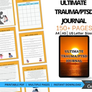 Diário de TEPT | Planejador de traumas | Caderno de exercícios de cura de traumas | Diário de terapia | Planilhas de TEPT | Planilhas de traumas | Pacote de terapia | TEPT
