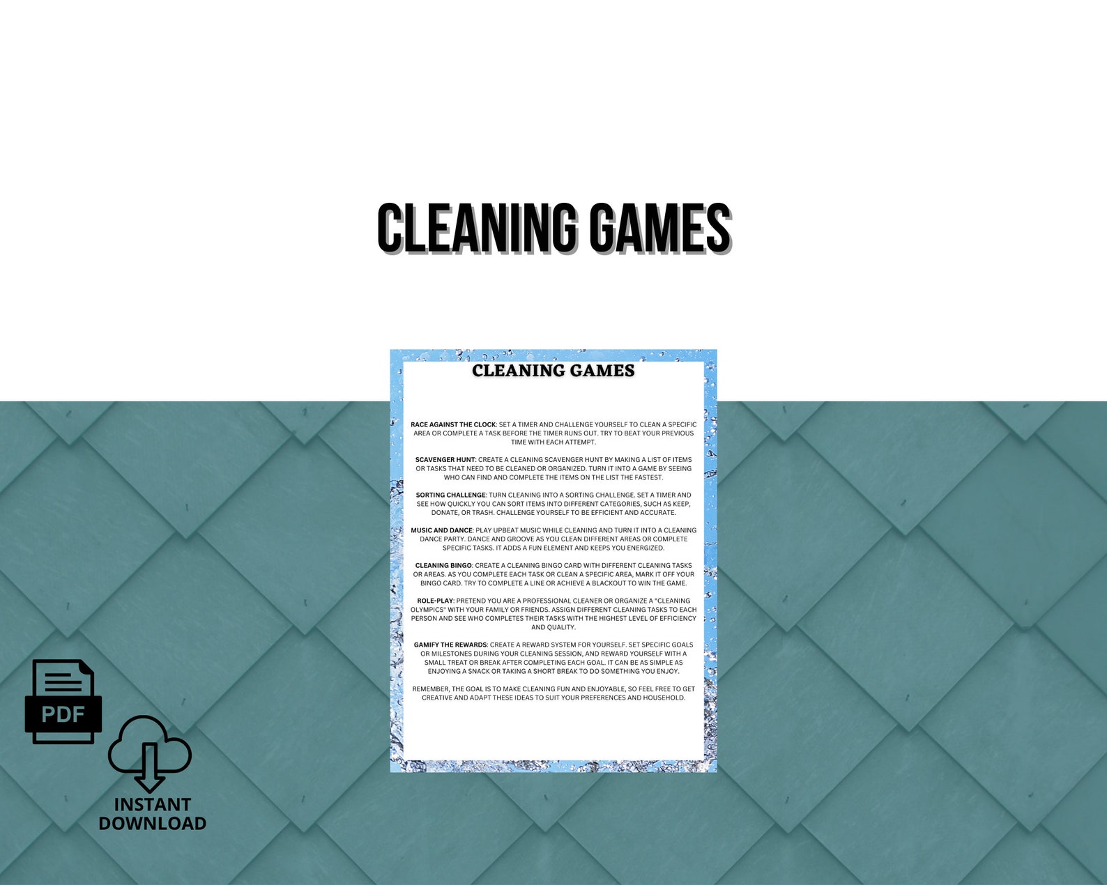 ADHD Cleaning Checklist Weekly House Chores Clean Home Routine Monthly ...