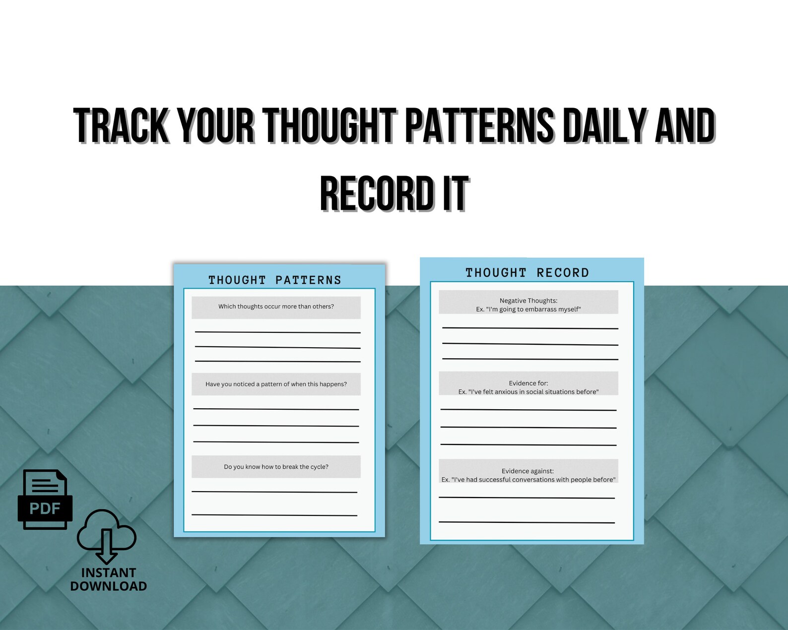 Social Anxiety Journal Anxiety Tracker Selfcare Planner Mental Health