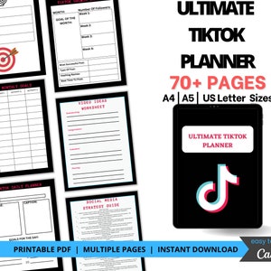 TikTok planner | Social Media Planner | Business Planner | Social Media Tracker | Content Planner | Printable Tiktok Planner |Tiktok Content