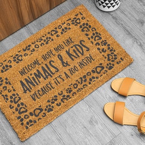 Hope You Like Animals & Kids, Door mat, Funny Doormat, Wedding Gift, H ousewarming gift, Home Doormat, Welcome mat, closing gift
