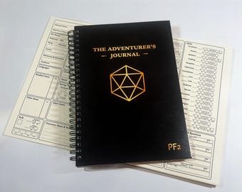 The Adventurer's Journal: D&D/Pathfinder campaign journal with 3 character sheets