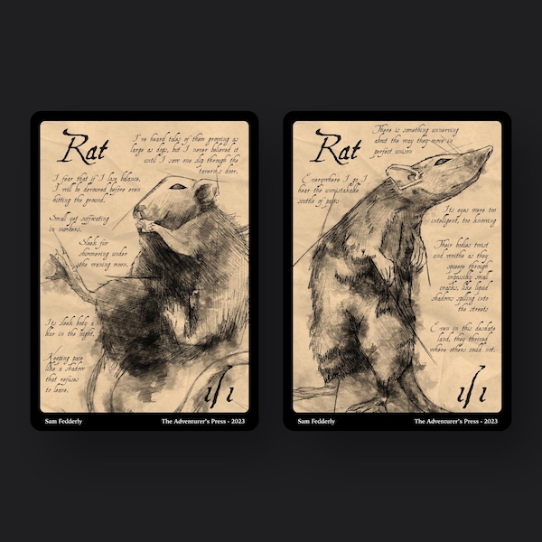 Rat Token Pack for Magic the Gathering MTG: 4 pack 1/1 Rat Tokens