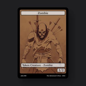 Zombie Token Pack for Magic the Gathering MTG: 4 pack 2/2 Zombie Tokens - JH