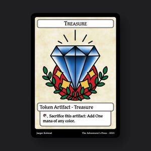Pacote de fichas de tesouro para Magic the Gathering MTG: pacote com 4 fichas de tesouro