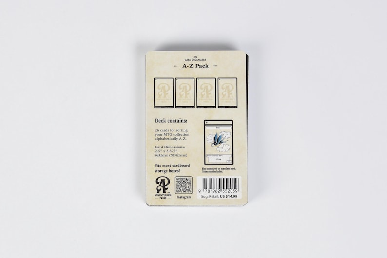 A-Z Pack Magic the Gathering Organizer Cards: 26 cards for organizing magic the gathering trading cards alphabetically