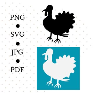 Archivo digital de pavo divertido de color sólido, PNG para tarjetas de lugar de la granja a la mesa, archivo de pavo para bolsa de mano del mercado de agricultores, archivo de animal de camiseta para niños